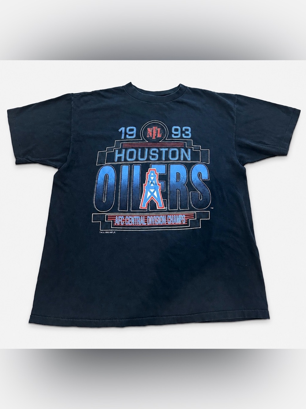Vintage 1993 Houston Oilers AFC Champs Single Stitch Tee XL